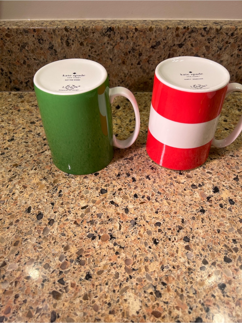 Kate Spade by Lenox green and red striped mug duo with gold accents - Picture 10 of 10